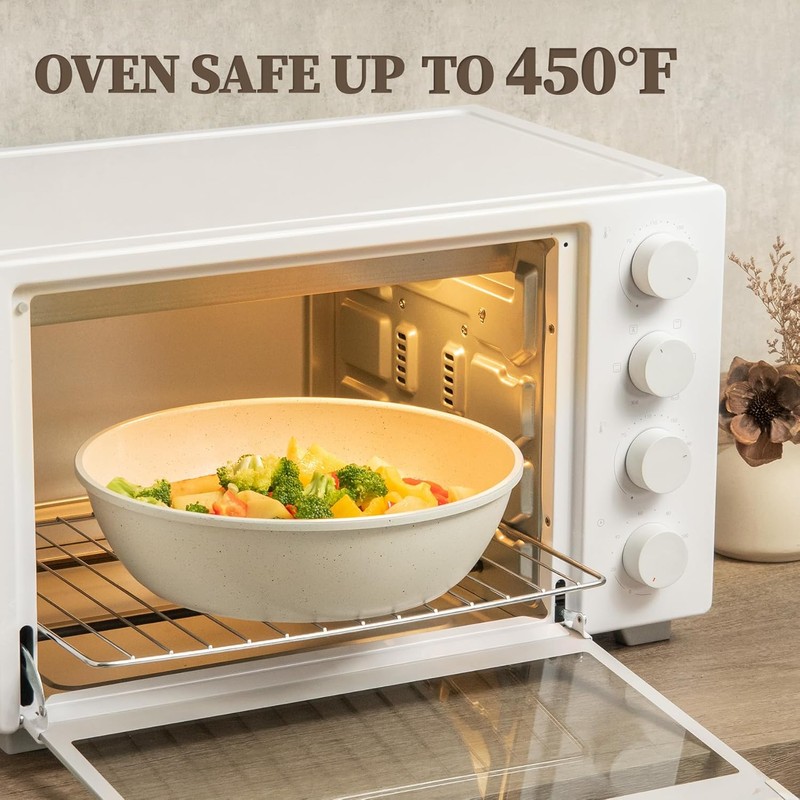 23Pcs Ceramic Cookware Set Non Stick Pots and Pans Set