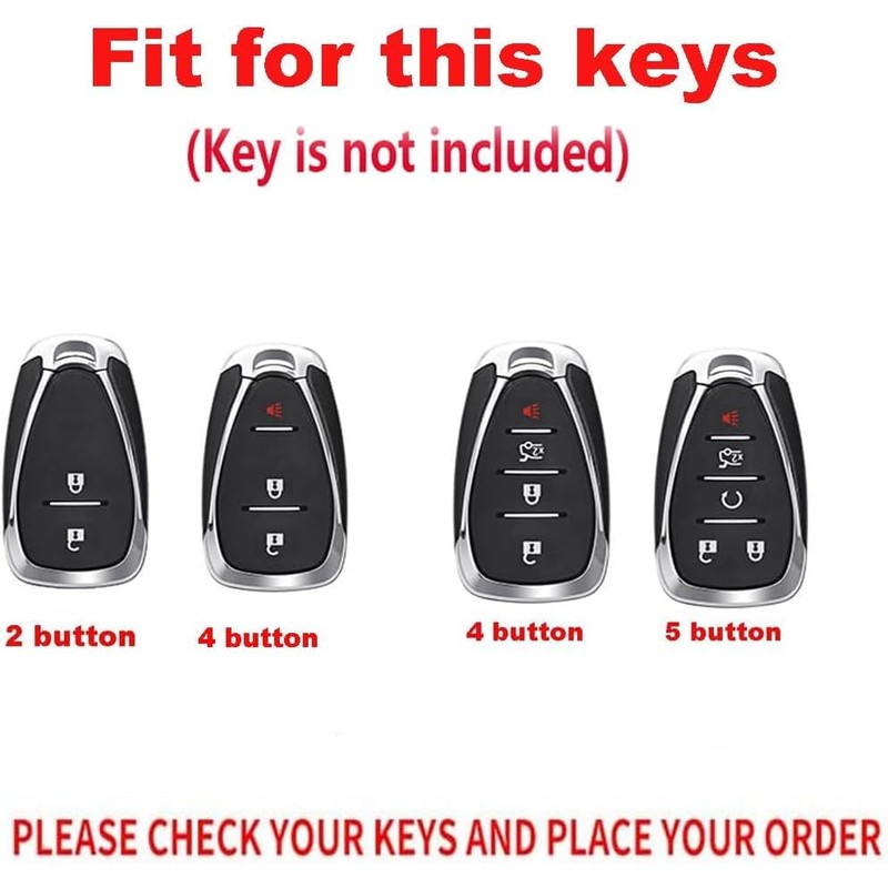 TECART Fit for Chevy Car Key Fob Cover with Keychain,