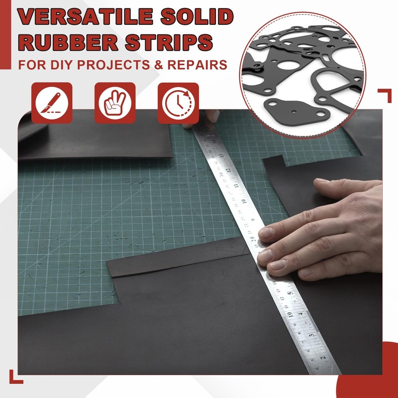 PATIKIL Neoprene Rubber Strips 2.5cm Wide x 6mm Thick x