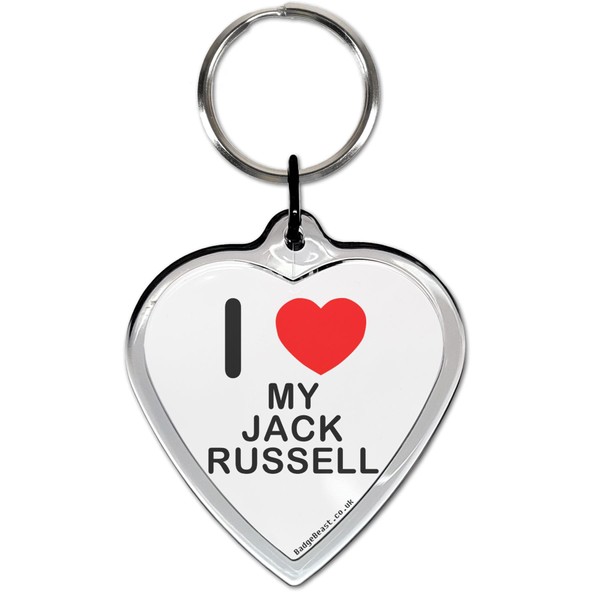 I Love Heart My Jack Russell Small Heart Shaped Key