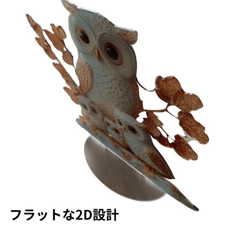フクロウ 親子 置物 アクリル 2D オブジェ オーナメント かわいい オシャレ インテリア