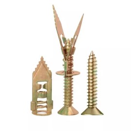 120pcs Self Drilling Drywall Anchors with Screws Kit, Zinc Plated Steel Ancors and Screws for Heavy Duty Cabinets, Shelves, Furniture, No Need to Drill Holes in Wall (3 Sizes)