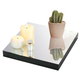 8" Square Mirror Centerpieces for Tables Decorations, 10 Pack Acrylic Square Mirror Tray Candle Plate 2mm Thickness Mirror Centerpiece Table Decorations for Wedding Decorations Party, Wall Decor