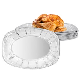 Yeelua 10 Pack Foil Trays for Party Food - Aluminium Foil Trays Large Serving Platter Foil Baking Trays Sandwich Platter Trays Recyclable Trays for Parties - Oven and Freezer Safe - 29x21cm