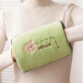 Electric Hot Water Bottle with Handbag, Portable Hot Water Bottle Children Save Electricity 10 Minutes Charging 6 Hours Warm, Fluffy Soft Fur Cover