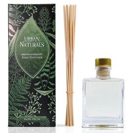 Urban Naturals Oud Reed Diffuser Set – Bergamot, Raspberry, Oud, Musk, Warm Amber – Made with Essential Oils – Sleek Rectangular Refillable Glass Bottle – Made in The USA