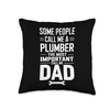 Funny Plumber Dad Plumbing Pipefitter Pipe Wrench for Men Throw