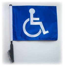 SSP Flags Handicap Golf Cart Flag EZ Stick On & Off Suction Cup Bracket
