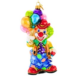 Huras Family Happy Party Clown Glass Tree Ornament Hf951 Hand Painted Keepsake 7.00In (1Pc)