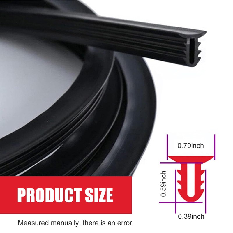 Polcatay Windshield Seals, Dust-Proof and Noise Reduction Rubber Strip, 6.5