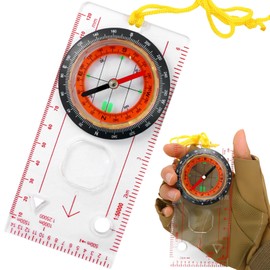 Outdoor Navigation Ranger Compass, Multifunctional Waterproof Scout Compass, Adjustable Declination, Hiking, Magnifier, Ruler, Scale for Hiking, Outdoor Survival, Camping