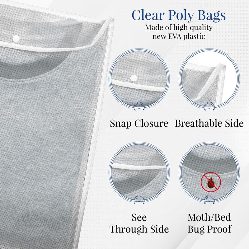 The Clothing Doctor Breathable Cashmere Sweater Storage Bag, Convenient Snap