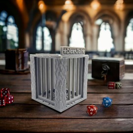 Lixusia Dice Jail Prison Cage for Your Bad Dice, DND TRPG Dice Box Can Hold 12pcs D20 Dice, Enhance Your Tabeltop Board Gaming Experience, (Green)