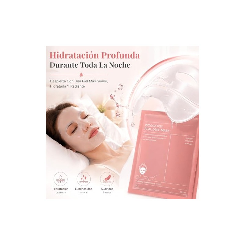 Mascarilla de Colágeno para Mujer - 8 Piezas - Mascarilla