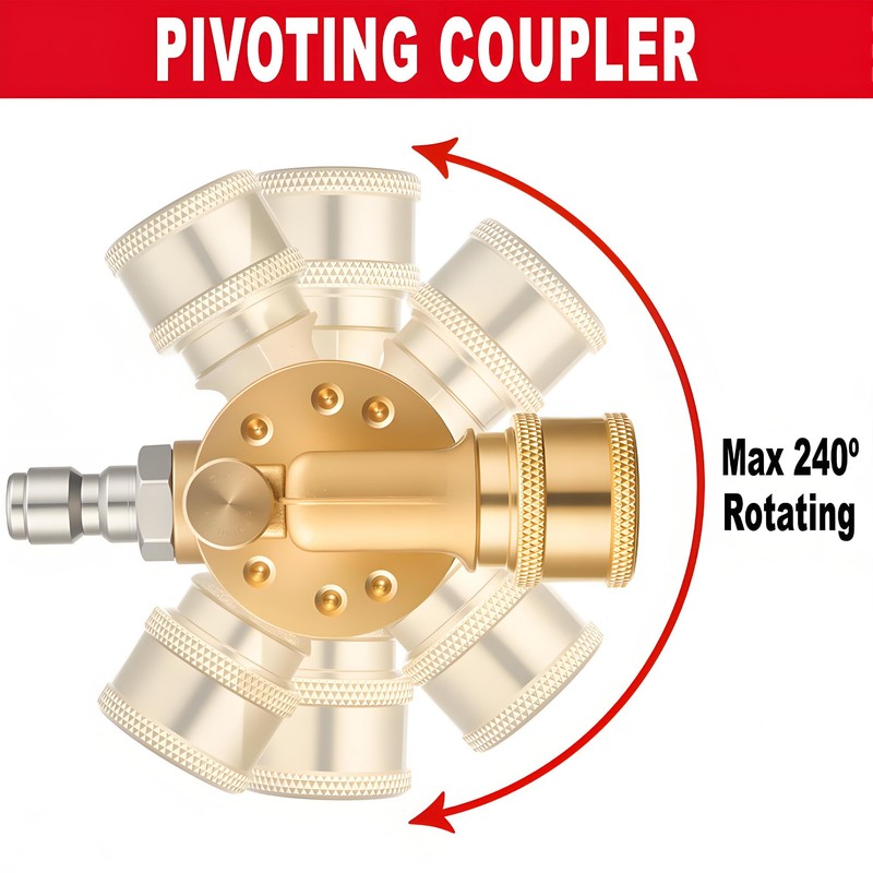 Selkie Pivoting Coupler Kit for Pressure Washer, 8 Pack Universal