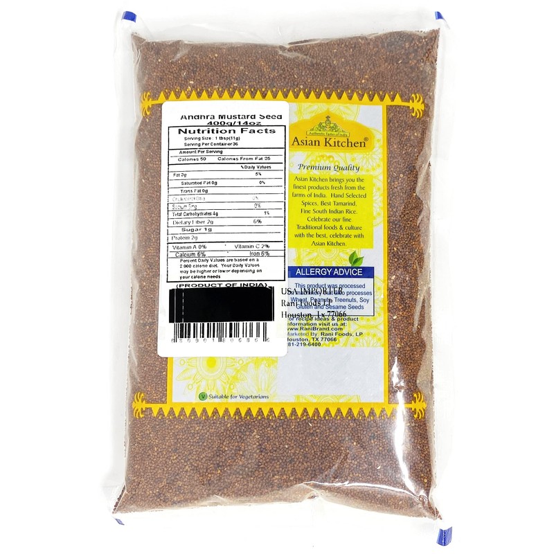 Asian Kitchen Andhra Mustard Seeds (Rai) Whole Spice (Rai Sarson)