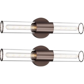 Eietonte Bathroom Vanity Light Fixture, 2-Light Oil Rubbed Bronze Wall Sconce Lighting Fixture with Clear Glass, Indoor E26 Stocket Wall Lamp for Mirror Living Room Hallway, 2 Pack