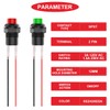 MKBKLLJY Pack of 12 Red/Green Mini Self-Locking On/Off Switch AC