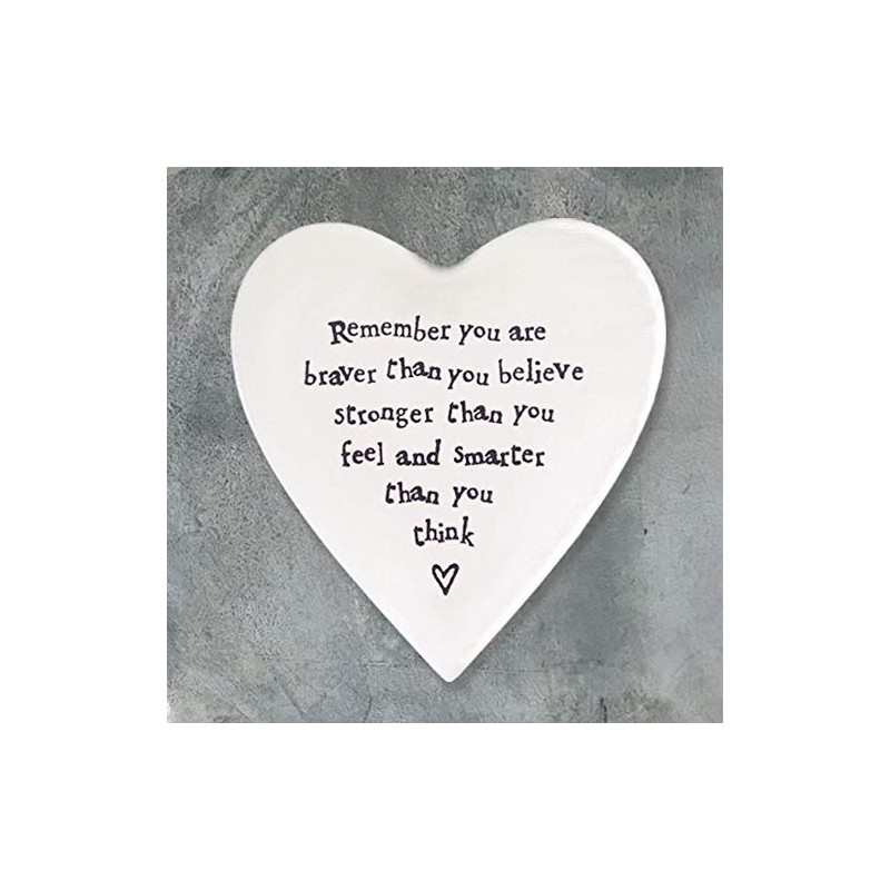 East of India Heart Coaster 'Remember you are braver than