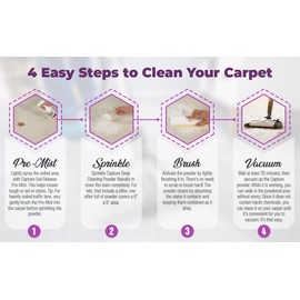 Capture Carpet & Rug Dry Cleaner w/Resealable lid - Home, Car, Dogs & Cats Pet Carpet Cleaner Solution - Strength Odor Eliminator, Stains Spot Remover, Non Liquid & No Harsh Chemical (4 Pound)
