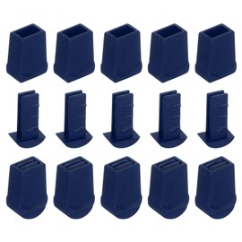 uxcell 25Pcs Plastic Flat Bell End Stoppers, Cord Ends Lock with Lid Toggle Cap End Stopper Rope Fasteners for Clothes Backpack Drawstring, Navy Blue
