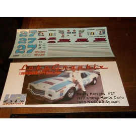 LoboGraphix Benny Parsons #27 1977 ZOOM Chevy MC 1/24th scale decals LoboGraphix