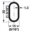 Top Shelf Hardware Chrome Oval Closet Rod with End Supports