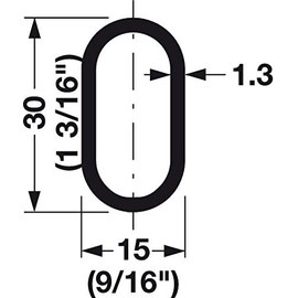 Top Shelf Hardware Chrome Oval Closet Rod with End Supports (Chrome, 18" Wide Space)