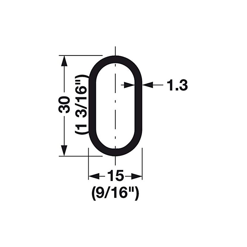 Top Shelf Hardware Chrome Oval Closet Rod with End Supports