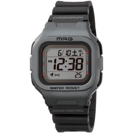 MAG MW-550A Digital Radio Solar, Dual Power, Waterproof, Urethane Strap, Small Size, Suitable for Children, S, Silver
