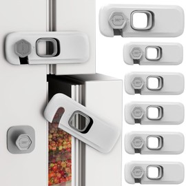 6 Pcs Cerraduras de Seguridad para Niños, Candado para Refrigerador, Cerradura de Puerta de Refrigerador, Seguros para Bebes, Cierres de Seguridad para Niños para Armarios, Cajones, Roperos, Refrigerador