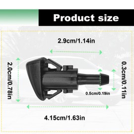 2PCS Front Windshield Washer Nozzles, Windshield Wiper Sprayer Nozzle Jet Kit Replacement for Chrysler, Dodge, Jp, Ram Replaces 4805742AB, 4805742AC, 5113049AA, 55077460AA, 5303833AA