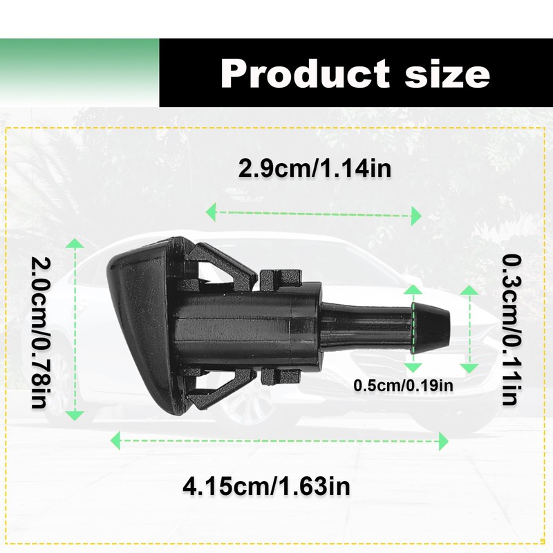 2PCS Front Windshield Washer Nozzles, Windshield Wiper Sprayer Nozzle Jet