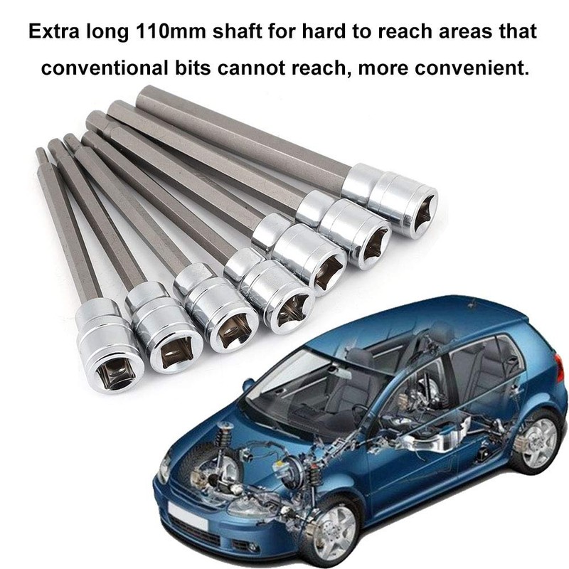 Hex Bit Socket Set, 7Pcs Extra Long Hex Socket Set