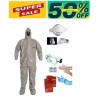 DuPont Tychem F 6000 Hazmat Coverall Respirator Fit Hood and