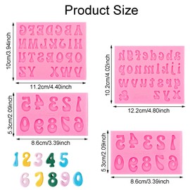4 Stück Zahlen Und Alphabet Silikonform Set 3D-Silikonform Buchstaben Silikonform Schokoladenform Zahlen 0–9 Und A–Z-Buchstaben Für Süßigkeiten Schokolade DIY Geeignet Für Geburtstag Hochzeit Party