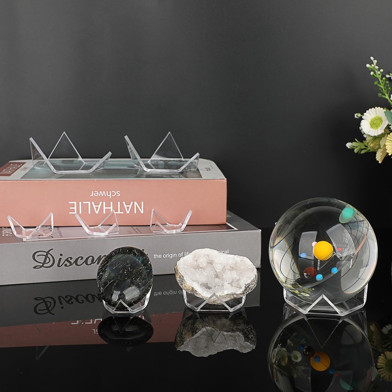Hipiwe 12 Pcs Acrylic Triangle Display Holder - Display Easel