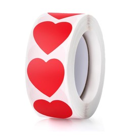 Paquete de 500 Pegatinas Calcomanías de Corazón Rojo de 1 Pulgada para el Día de San Valentín, Día de la Madre, Sobres, Manualidades, Álbumes de Recortes, Regalo, Cartas de Premios (Rojo)