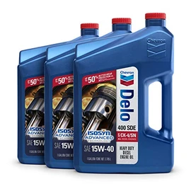 Delo 400 SDE SAE Conventional Heavy Duty Diesel Engine Oil 15W-40,1 Gallon, Pack of 3