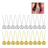 Collares Disco Eamoil Pack 20 Unid Dorado Plateado 76cm Bola