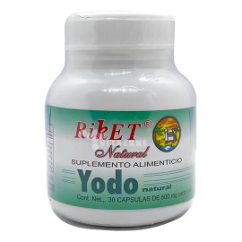 Yodo Encino Mar Riket Natural Tiroides Cápsulas 500mg