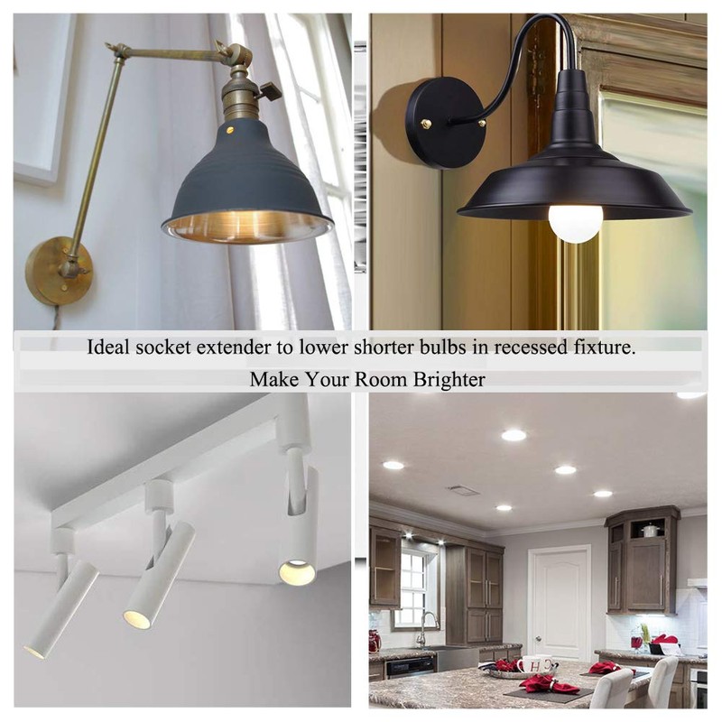 SumVibe E26 Socket Extender, E26 to E26 Lamp Socket, 5CM/1.97