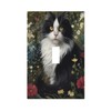Decorative Art Light Switch Covers Cat in Blooms Single Toggle