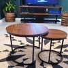 aboxoo Coffee Table Nesting Side Round Set of 2 End