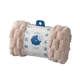 Carari Hair Drying Towel, Absorbent 5.7 Times Microfiber, Poco Beige, 3D Pokopoko Special Weave, Quick Absorption in Fiber Gap, Quick Drying, Marshmallow Texture, 15.7 x 39.4 inches (40 x 100 cm),