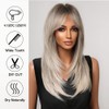 Allbell Blonde Wigs for Women, Long Layered Wigs with Bangs,