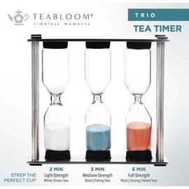 Teabloom Trio Tea Timer - Brew in 2/3/5 Minutes for LGT/MT Black/Oolong/Herbal Teas