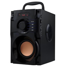 VIGROS Bluetooth Speaker, Portable Wireless Speaker with Subwoofer Heavy Bass, FM Radio with LED, Remote Control, Phone Holder, MP3 Player for Party, Christmas, Indoor Outdoor, Mobile PC