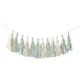 regalo Tassel Garland, Small, Birthday Garland, Decoration, Celebration, 100th Day, Half Birthday Decoration (Powder Mint)