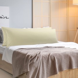 PiccoCasa Set of 2 Cushion Covers, 50 x 160 cm, Side Sleeper Pillow Cover Made of Microfibre with Envelope Closure, Ultra Soft and Breathable, Khaki